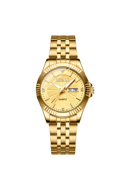 Youtrico ساعة يد نسائية من تشينكسي، ساعة رسمية ذهبية - عرض التاريخ، مقاومة لل...