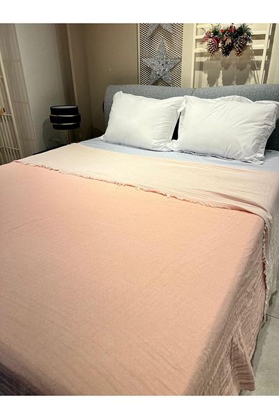 Explore Home Pink Silvana Double Cotton Muslin Bedspread
