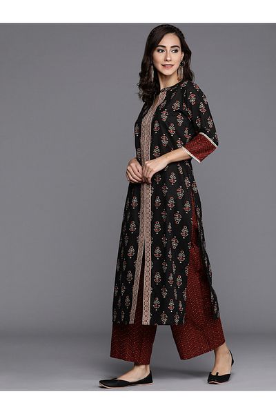 Libas By Styli All-Over Print Straight Kurta and Palazzo with Dupatta Set