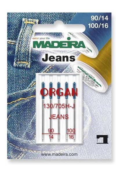 Madeira Set de 5 ace de cusut pentru blugi Madeira 9457, Finete 90-100