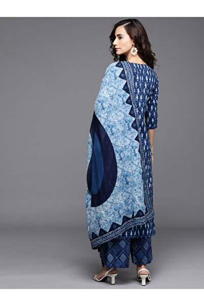 Libas By Styli All-Over Print Kurta and Palazzo with Printed Dupatta Set