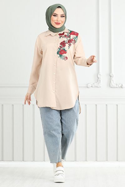 ModaMerve Floral Printed Tunic 405Evo1065-M Vision