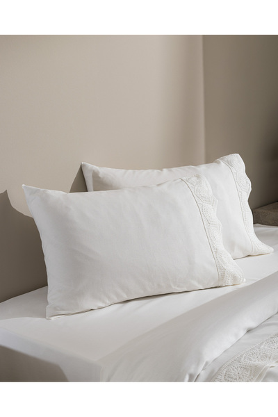 Madame Coco Eolya King Size 100% Cotton Chambre Duvet Cover Set - White