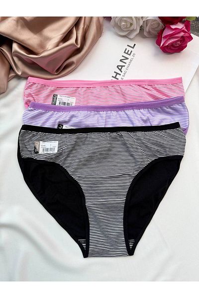 Tutku Set de chiloți model 3 piese bikini cu dungi Berry