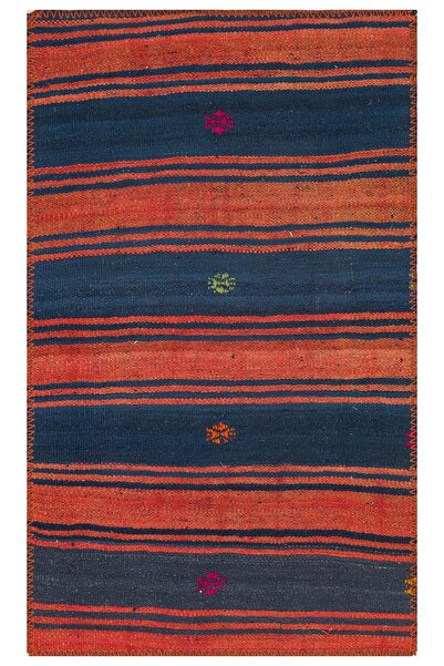 Grandhedefhalı GERÇEK EL DOKUMA KİREMİT RENGİ KEÇİ KILI KİLİM PASPAS