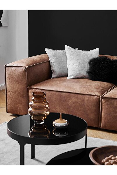 Mobilya Stant Most Mollis 4 Modül Köşe Koltuk 07 Kahverengi Nubuk Kumaş Yumuşak Sünger (Evinize Teslim)