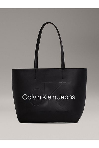 Calvin Klein Dámské logo Kožená taška na zip Casual Černá taška přes rameno K60K 610276 -Bds
