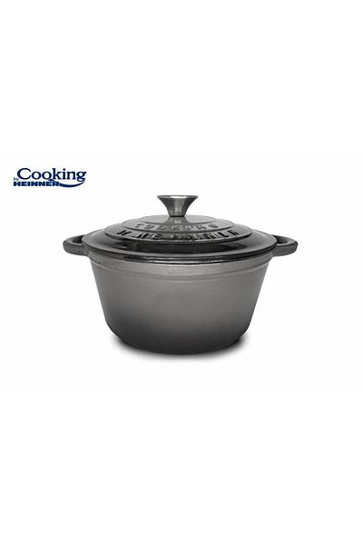 Heinner HEINNER HR-ZVC-S24 MARBLE GREY semi-fry pan, enameled cast iron 24 x 11.5 CM, 4 L, with lid
