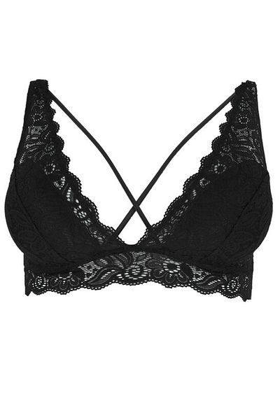 Magic Form Lace Bralet with Cross Drawstring Tulle Detail on the Front
