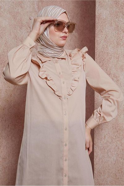 Alvina Shirt Tunic 44589 - Ruffle Detailed