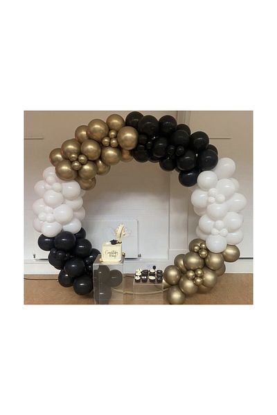Onay Store 70Pcs Black White Gold Balloon Chain Set