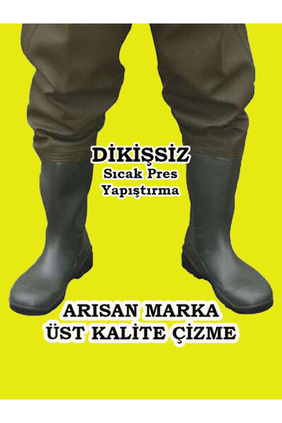 go out Göğüs Çizme, PVC Tulum Çizme %100 Su Geçirmez, Leke Tutmaz 55 Mikron Dikişsiz Tulum