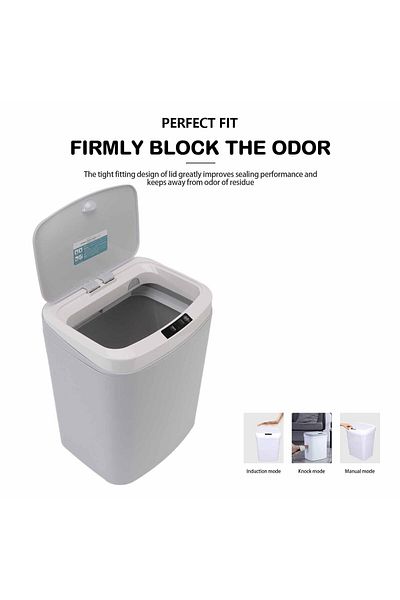 COOYA Wastebasket, 16 Litre, Fully Automatic, With Lid, For Home\kitchen\bedroom\dormitory, Grey