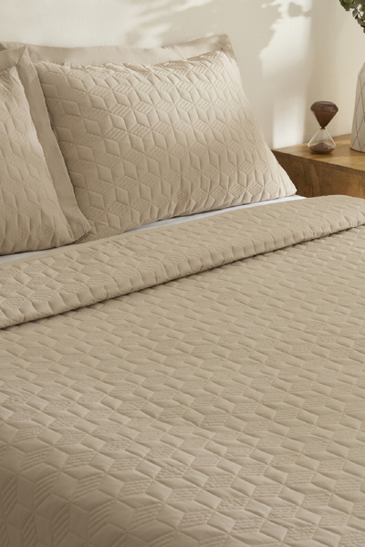 Karaca Home Liora Çift Kişilik Yatak Örtüsü Bej