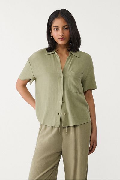 Stradivarius Linen blend short sleeve shirt