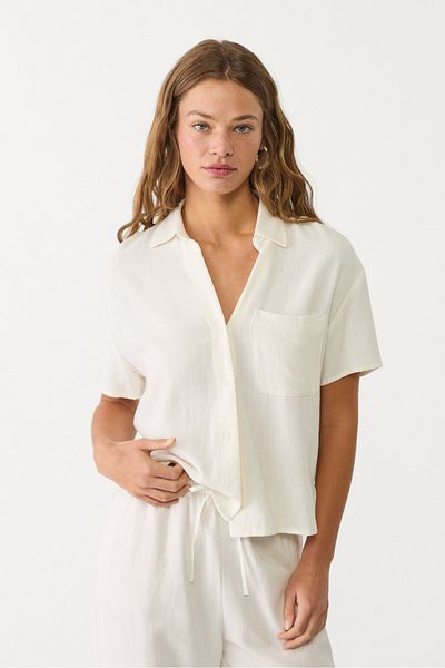 Stradivarius Linen blend short sleeve shirt