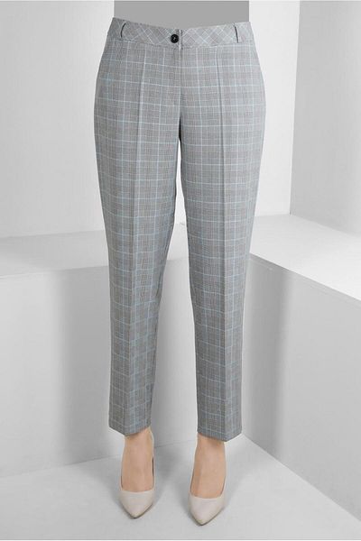Alvina 70531-1 Model Plaid Patterned Classic Trousers