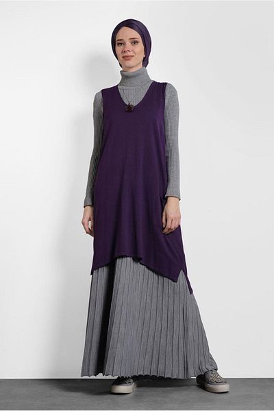 Alvina V-Neck Knitting Sueveter 40071