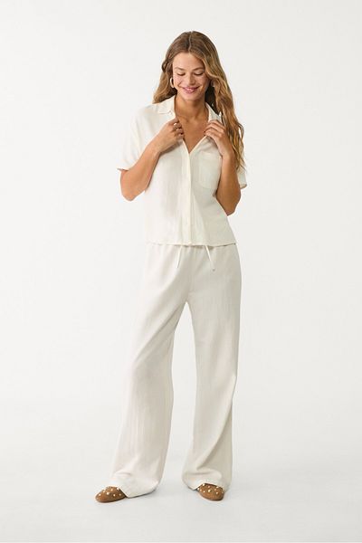 Stradivarius Linen blend short sleeve shirt