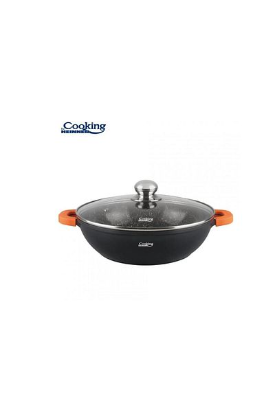 Heinner Heinner Dark Line HR-SCO-A28C Saucepan with Lid, Aluminum, 28 x 8 cm, 4.1 L (Black)
