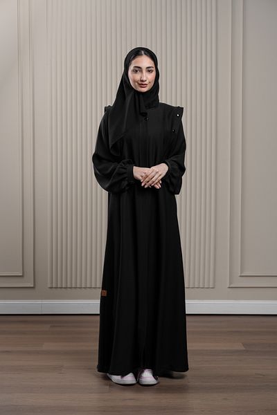 LAVİNİA عباية لافينيا نسائية، تصميم مظلة فضية يدوية الصنع، تطريز على الأكمام.