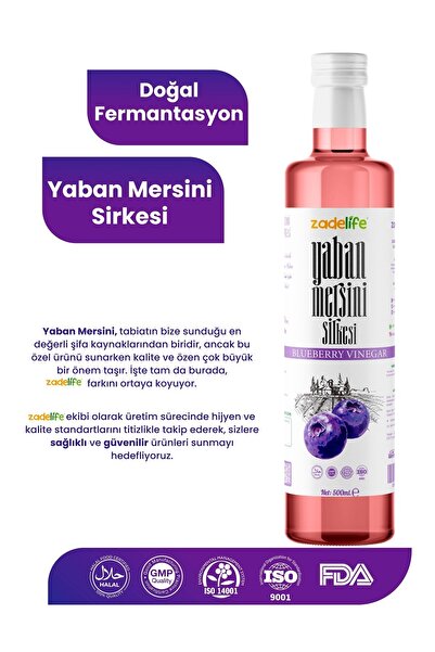 zadelife Yaban Mersini Sirkesi 500 ml