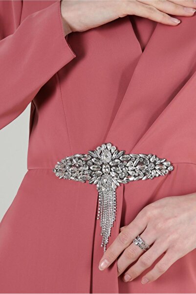 Alvina ASİMETRİK KESİM TAŞ DETAYLI İKİLİ PANTOLONLU TAKIM 30324