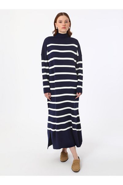 Benin Turtleneck Sweater - Light Navy Blue - Hijab Dress