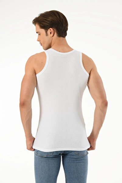 Mfö Life İç Giyim 5 Pieces Camisole (Striped) Men's Track Suit with Straps 100% Cotton Yarn