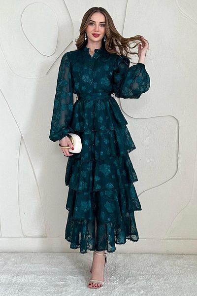 Elbee Fashion Woman Rochie stratificată cu volan