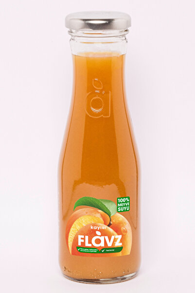 FLAVZ %100 Doğal Kayısı Meyve Suyu 250ml Cam Şişe- Gerçek Meyveden, Katkısız