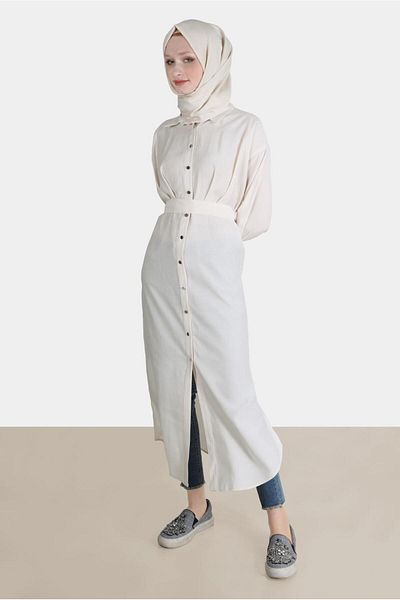 Alvina Belted and Pleated Detailed Tunic 42702
