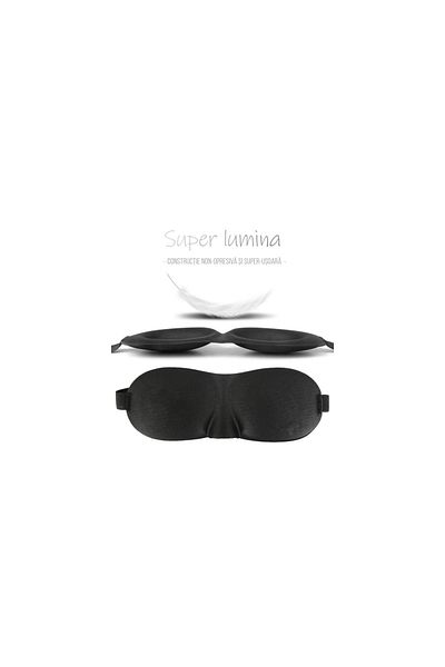 waya Masca de Dormit, 3D, WAYA, Reglabila, 100% lumina blocata, Negru