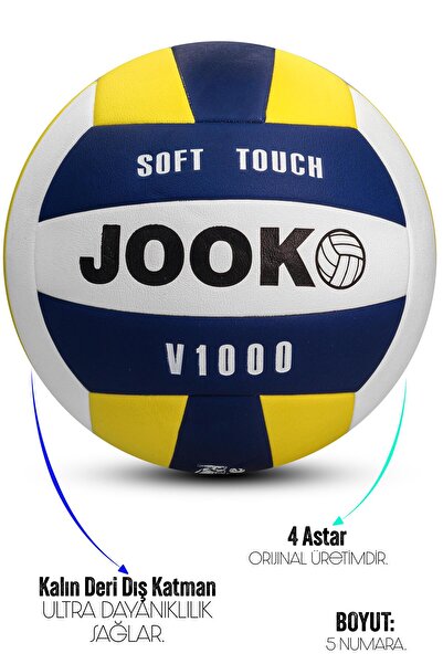 Telvesse Semi-Pro Volleyball Ball Laminated Concrete Floor Softtouch Suitable for Indoor-Outdoor 8 Panels Yellow-Blue V1000