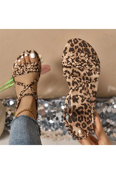 karaoğlu Women's Leopard Print Sandals