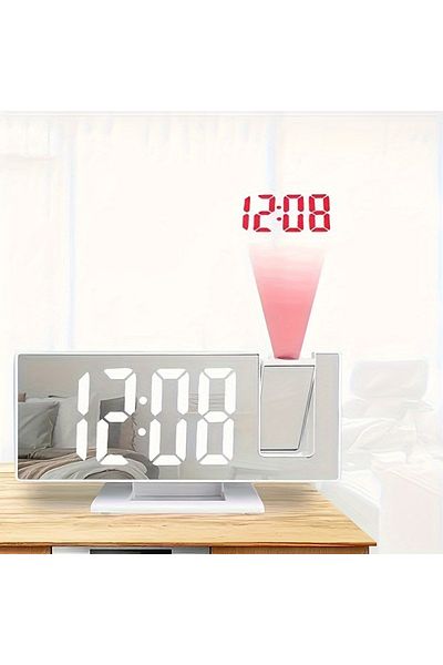 Choice D2363-WW Mirror multifunctional projection alarm clock Intelligent luminous clock Bedroom large scre