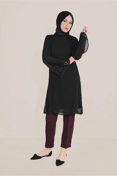 Alvina Tuly Trumpet Sleeve Chiffon Tunic 40537