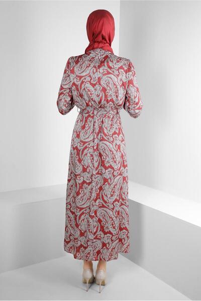 Alvina Ethnic Patterned Belted Dress 43753