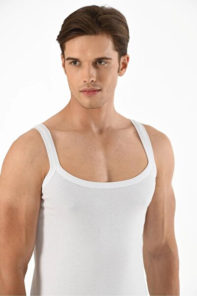 Mfö Life İç Giyim 5 Pieces Ribbed Thin Strap Double Bias Men's Athlete 1St Quality Made from 100% Cotton Yarns.