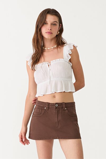 Stradivarius D62 denim şort etek