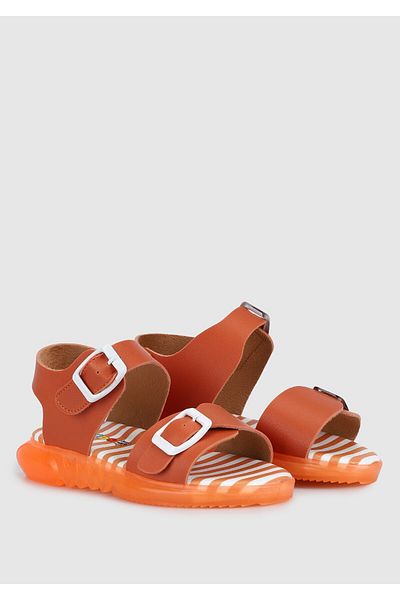 Kiddo Orange Flat Sandals for Girls