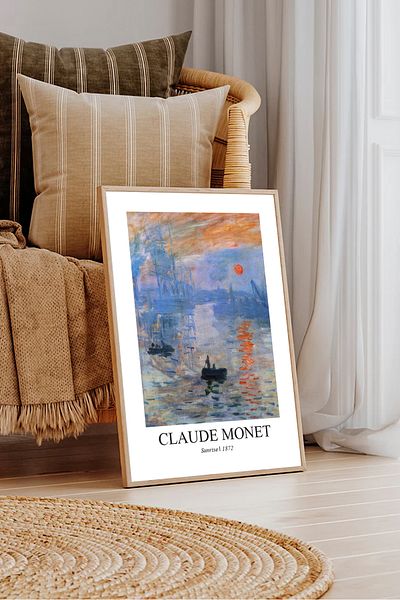 Dekorsiahome Ένα τεμάχιο ζωγραφική με ξύλινο πλαίσιο Claudemonettk0016