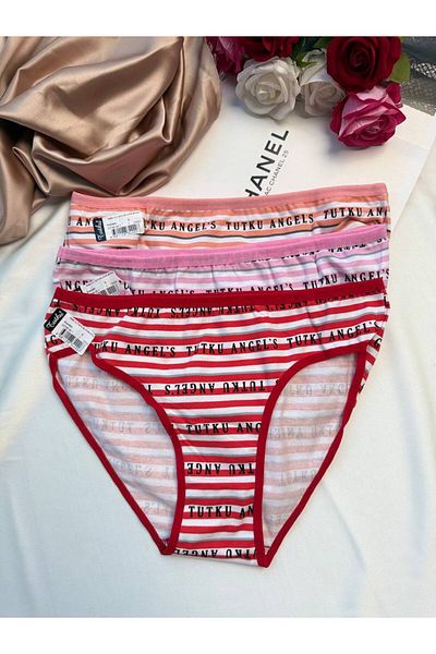 Tutku Elastan 3-Piece Solid Color Bikini Model