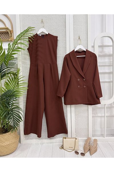onix Livoni Jacketed Jumpsuit - Brown