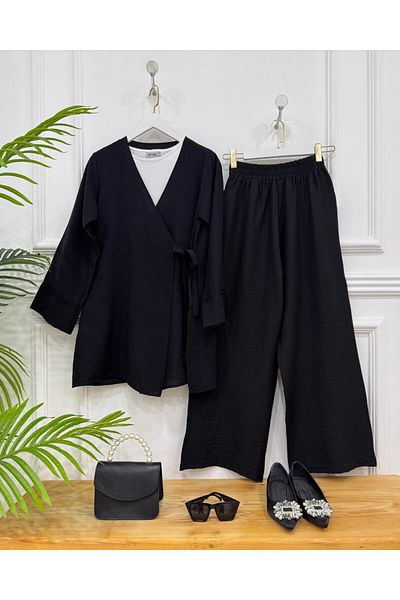 onix Bonita Kimono Black Double Set
