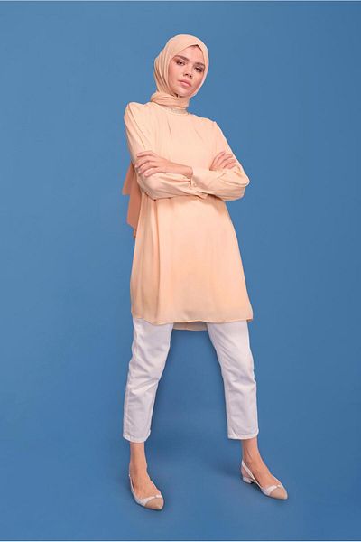 Alvina Stone Printed Tunic with Collar and Arms 41741