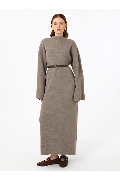 Refka Oversize Classic Knitwear Hijab, Mink και Refka Φόρεμα