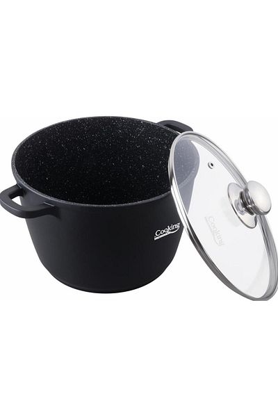 Heinner CAST ALUMINUM TALL POT + LID, 28 x 20 CM, 10 L, DARK LINE