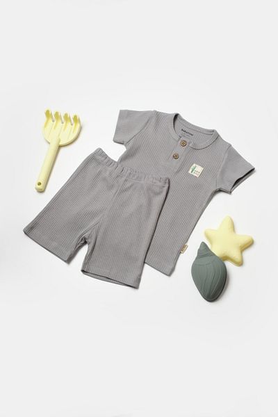 BabyCosy Organic Wear Bamboo T-shirt and pants set, gray, BabyCosy, 50% cotton + 50% bamboo Size: 12-18 months