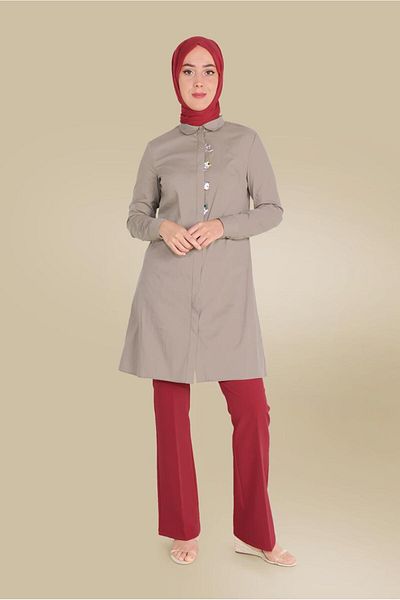 Alvina Κεντητό βαμβακερό χιτώνα με φιγούρα γάτας - 40450